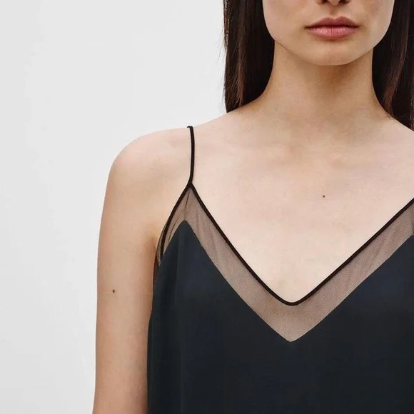 Aritzia Babaton Galen Mesh Camisole Tank Black - Size XS - Picture 2 of 10